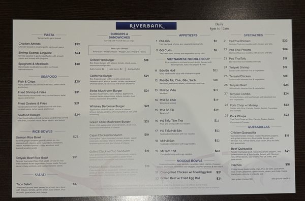 Menu photo 1 Riverbank Express Tacoma, WA