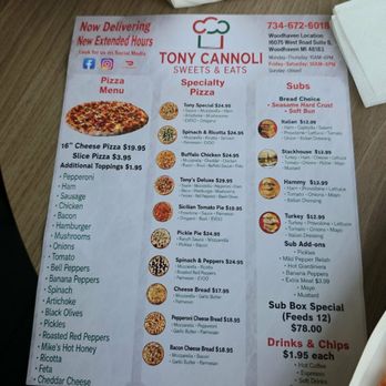 Tony Cannoli Sweets & Eats - Menu - Desserts Near Me - Trenton, Michigan Tony Cannoli Sweets & Eats - Menu - Desserts Near Me - Trenton, Michigan