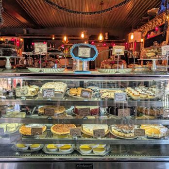 Witches Brew Coffee House - Dessert case with all desserts made fresh daily. Top 2 tiers well vegan! - Vegan Near Me - West Hempstead, New York Witches Brew Coffee House - Dessert case with all desserts made fresh daily. Top 2 tiers well vegan! - Vegan Near Me - West Hempstead, New York