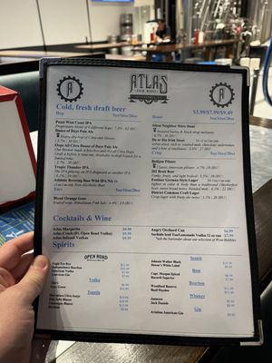 Menu photo 1 Atlas Brew Works Alexandria, VA