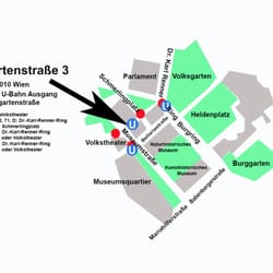 Univ. Prof. Dr Fahmy Aboulenein-Djamshidian - Lageplan. Inmitten von Wien. Zwischen Volkstheater, Parlament, Naturhistorischem Museum und Justizplast. Direkt an der U2 und U3.