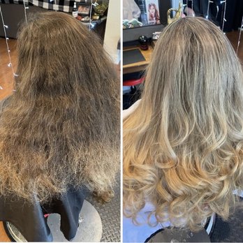 Salon Blujayz - Super grown out highlights, refreshed with a FULL rooted highlight and cut. - Hair Stylists Near Me - Corona, California Salon Blujayz - Super grown out highlights, refreshed with a FULL rooted highlight and cut. - Hair Stylists Near Me - Corona, California