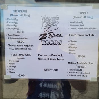 Nome's 2 Bros - Menu - Breakfast & Brunch Near Me Nome's 2 Bros - Menu - Breakfast & Brunch Near Me