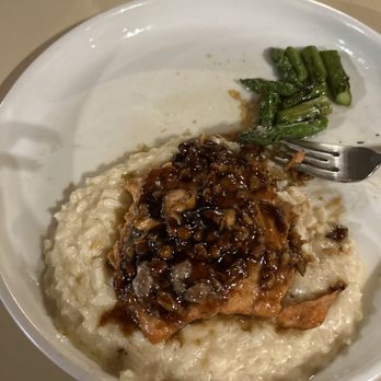 Cassie's Steakhouse - Salmon with bourbon glaze and risotto - Steakhouses Near Me - Cody, Wyoming