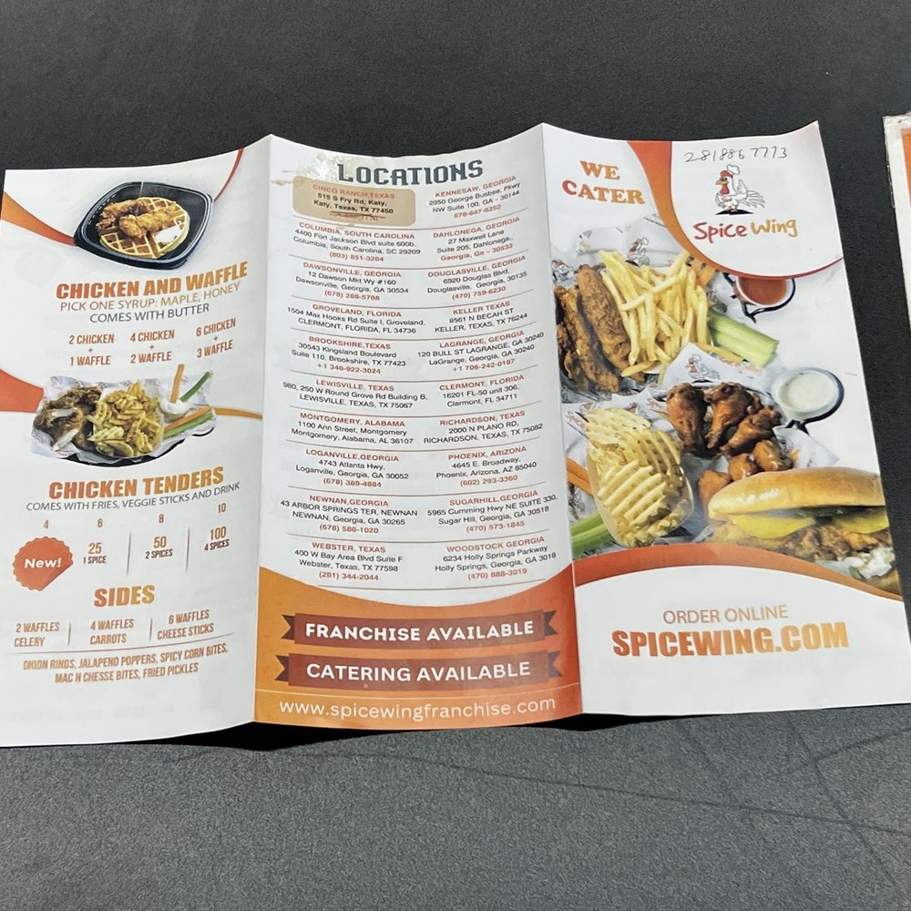 Spice Wing S Fry Rd Katy - Menu - Chicken Wings Near Me - Katy, Texas