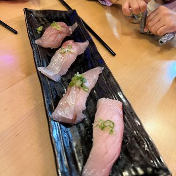 Hamono Sushi - Kampachi Nigiri, albacore nigiri, Hamachi Nigiri - Japanese Near Me - Portland, Oregon