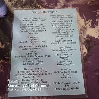 Goofy's Bar and Grill - Menu - New American Near Me - Canyon Lake, Texas Goofy's Bar and Grill - Menu - New American Near Me - Canyon Lake, Texas