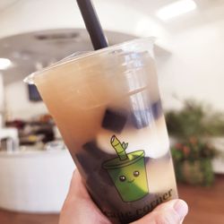 Grass jelly & coconut. Yummy but too sweet.