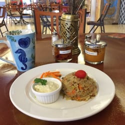Good Eden Nola Plantmade - Upma with mango chutney. The spicy sauce was so good!!!! Loved the heat.