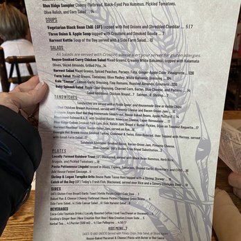 Harvest On Main - Menu 1 - New American Near Me - Blue Ridge, Georgia
