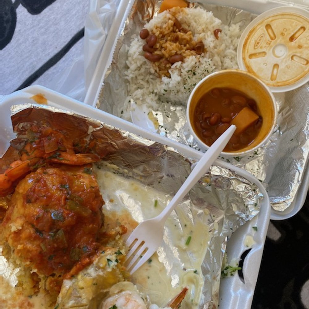 787 Restaurant & Bar - Garlic shrimp mofongo and cajun shrimp mofongo. Both equally delish!! - Bars Near Me - El Paso, Texas