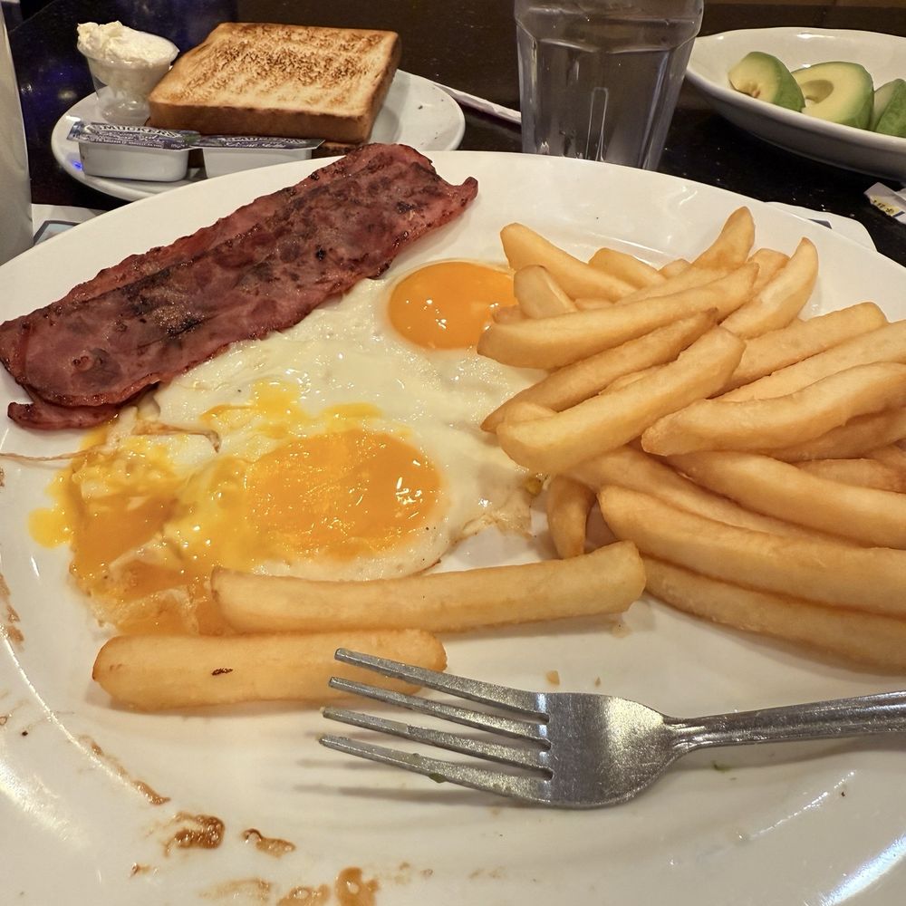 Apollo Diner - Sunny Side up eggs, Turkey Bacon, fries avocado, toast - Diners Near Me - East Meadow, New York Apollo Diner - Sunny Side up eggs, Turkey Bacon, fries avocado, toast - Diners Near Me - East Meadow, New York