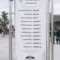 Verizon Vikings Training Camp - Autograph Zones Listing