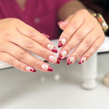 Pro Nails Spa - Builder gel cat eye French with cherrie hearts by Val - Nail Salons Near Me - Westminster, California Pro Nails Spa - Builder gel cat eye French with cherrie hearts by Val - Nail Salons Near Me - Westminster, California