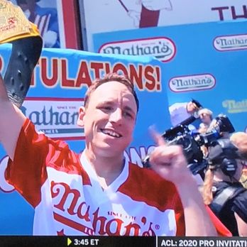 Nathan's Hot Dog Eating Contest - Joey "JAWS" Chestnut....world Champion. - Hot Dogs Near Me - Brooklyn, New York Nathan's Hot Dog Eating Contest - Joey "JAWS" Chestnut....world Champion. - Hot Dogs Near Me - Brooklyn, New York
