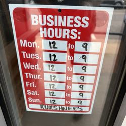 Kurschner's Super Premium Ice Cream - Hours