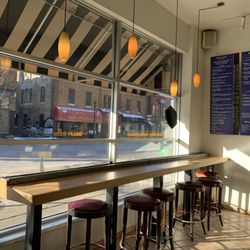 Bar table looking out to the street