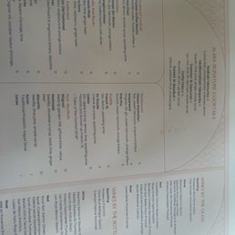 Cocktail menu