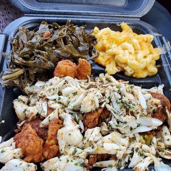 Lulu's Express - Lump crab, fried shrimp over rice with greens and Mac n cheese - Chicken Wings Near Me - Charlotte, North Carolina Lulu's Express - Lump crab, fried shrimp over rice with greens and Mac n cheese - Chicken Wings Near Me - Charlotte, North Carolina