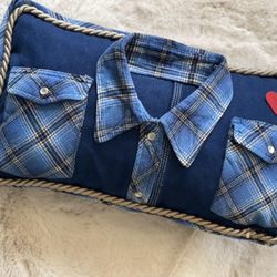 Sugarplum Attic Memory Bears & Alterations - Memory pillow... his jeans and daily farming shirt.... Preserving memories