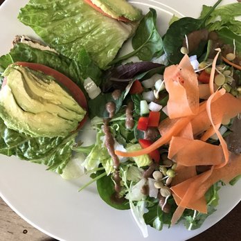 VEGGOS - Hummus sandwich! Comes with salad or soup. Get the salad!! So delicious and healthy and u get to try different salad dressings - Vegan Near Me - Lake Forest, California