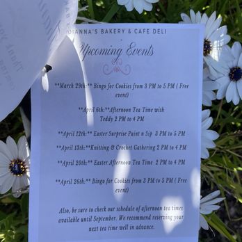 Dianna's Bakery Cafe and Deli - Afternoon tea "thank you" upcoming events March 2025 - Bakeries Near Me - Benicia, California Dianna's Bakery Cafe and Deli - Afternoon tea "thank you" upcoming events March 2025 - Bakeries Near Me - Benicia, California