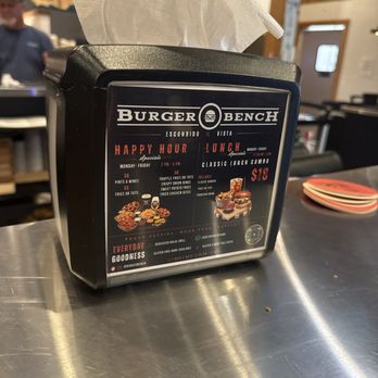 Burger Bench - Specials at Burger Bench - Burgers Near Me - Vista, California