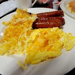 Fillin Station - Hashbrowns, scrambled eggs and sausage (the usual)