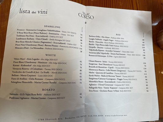 Menu photo 4 Via del Corso Berkeley, CA Menu photo 4 Via del Corso Berkeley, CA