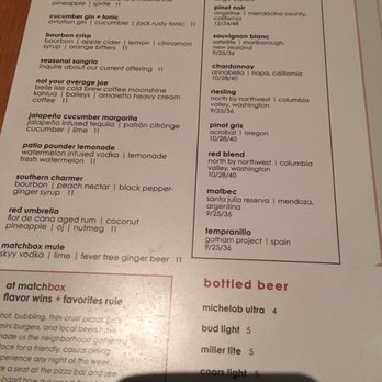 matchbox - Drink menu - Pizza Near Me - Fairfax, Virginia matchbox - Drink menu - Pizza Near Me - Fairfax, Virginia