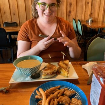 Gold Rush Bistro - Chowder and sandwich. Kids chicken and fries(I broke up the chicken for it to cool) - Seafood Near Me - Seward, Alaska Gold Rush Bistro - Chowder and sandwich. Kids chicken and fries(I broke up the chicken for it to cool) - Seafood Near Me - Seward, Alaska
