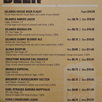 Islands Restaurant - Menu - beer - Burgers Near Me - Fountain Valley, California Islands Restaurant - Menu - beer - Burgers Near Me - Fountain Valley, California