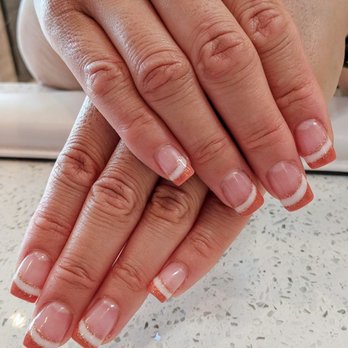 Legacy Nails & Spa - Double layer French with gold line. Thanks Tracy! - Nail Salons Near Me - Plano, Texas Legacy Nails & Spa - Double layer French with gold line. Thanks Tracy! - Nail Salons Near Me - Plano, Texas
