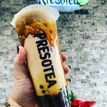Presotea - Brown Sugar Black Pearl Latte - Bubble Tea Near Me - Commerce Township, Michigan