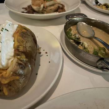 Del Frisco's Double Eagle Steakhouse - Loaded baked potato and creamy Creamed Corn - Steakhouses Near Me - New York, New York