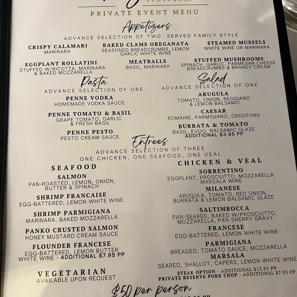 Augie's Trattoria - Private event menu - Italian Near Me - Harrington Park, New Jersey Augie's Trattoria - Private event menu - Italian Near Me - Harrington Park, New Jersey