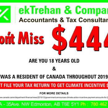 ekTrehan & Company - Don't Miss Out $444 refund, even if you had no income in 2019 - Accountants Near Me - Edmonton, Alberta ekTrehan & Company - Don't Miss Out $444 refund, even if you had no income in 2019 - Accountants Near Me - Edmonton, Alberta