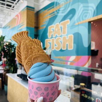 Fat Fish - Vanilla sky and strawberry guava taiyaki soft serve - Seafood Near Me - Washington, DC, District of Columbia Fat Fish - Vanilla sky and strawberry guava taiyaki soft serve - Seafood Near Me - Washington, DC, District of Columbia