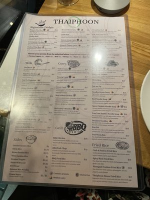 Menu photo 5 Thaiphoon Palo Alto, CA