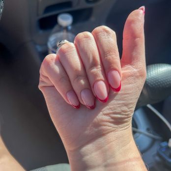 Fancy Nails - Maroon French nail design - Nail Salons Near Me - College Station, Texas Fancy Nails - Maroon French nail design - Nail Salons Near Me - College Station, Texas