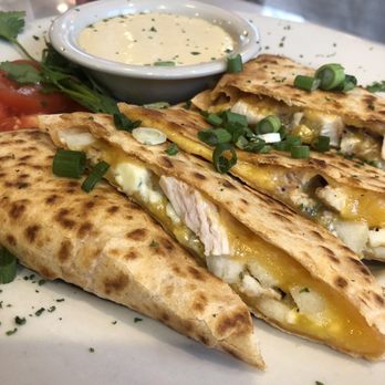 Side Door Cafe - Grilled Chicken Pear , Pecan & Gorgonzola Quesadilla - New American Near Me - Gleneden Beach, Oregon