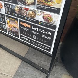 Menu is outside the door. Menu is outside the door.