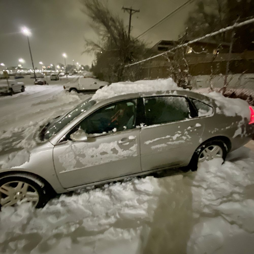 It took 45 minutes to clear my car and get off the lot. Thankfully I had gloves and a scraper in my car. It took 45 minutes to clear my car and get off the lot. Thankfully I had gloves and a scraper in my car.