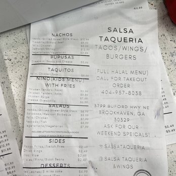 Salsa Taqueria & Wings - Menu - Halal Near Me - Atlanta, Georgia Salsa Taqueria & Wings - Menu - Halal Near Me - Atlanta, Georgia