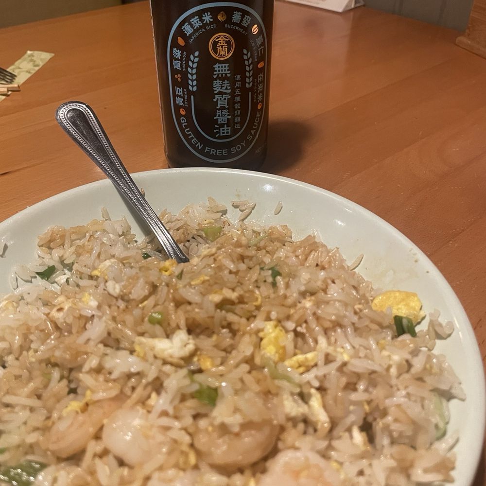 Tokyo One - Gluten free shrimp fried rice ( I added my own gf soy sauce) - Sushi Bars Near Me - Plano, Texas Tokyo One - Gluten free shrimp fried rice ( I added my own gf soy sauce) - Sushi Bars Near Me - Plano, Texas