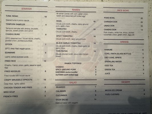 Menu photo 4 Doza Sushi And Ramen Charlotte, NC Menu photo 4 Doza Sushi And Ramen Charlotte, NC
