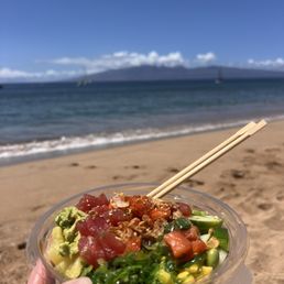 Maui bowl from Maui Poke on Maui Beach. Size medium Maui bowl from Maui Poke on Maui Beach. Size medium