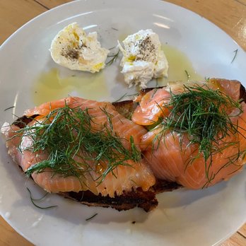 Industrial Eats - Smoked salmon avocado burrata toast - Pizza Near Me - Buellton, California