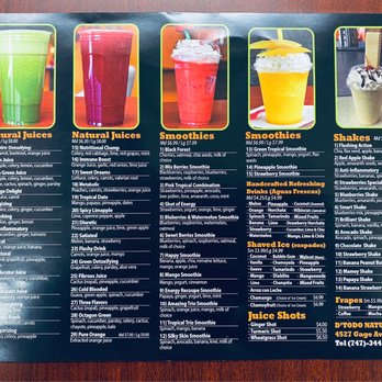 D’Todo Natural - Drink Menu - Juice Bars & Smoothies Near Me - Bell, California D’Todo Natural - Drink Menu - Juice Bars & Smoothies Near Me - Bell, California