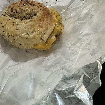 OMFG Fantastic Grub - Sausage egg and cheese bagel (everything bagel) - Comfort Food Near Me - Oakhurst, California OMFG Fantastic Grub - Sausage egg and cheese bagel (everything bagel) - Comfort Food Near Me - Oakhurst, California